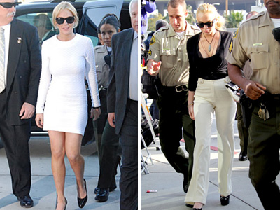 lindsay lohan white dress for court. Lindsay Lohan Goes Back to