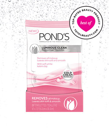 Best Face Wipe No. 6: Pond's Luminous Clean Wet Cleansing Towelettes, $6.41