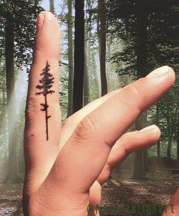 Finger Tattoos: Forest Through the Trees 