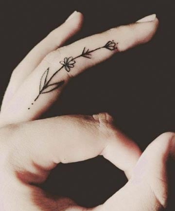 Finger Tattoos: Flower Picking