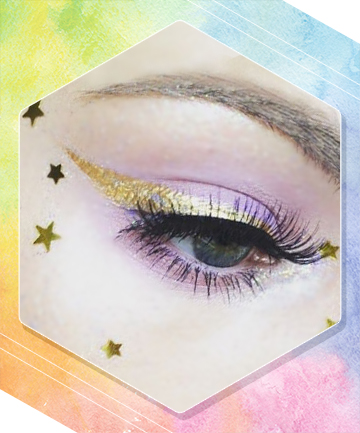 Gold Eyeliner, Lilac Eye Shadow and Stars (Oh My!)