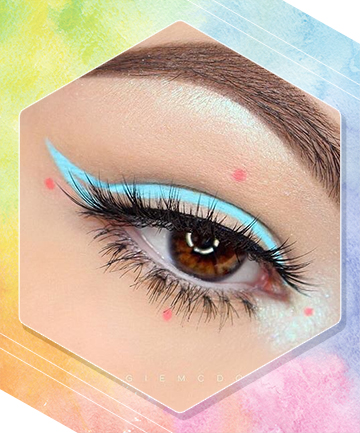Baby Blue Liner With Pink Accent Dots