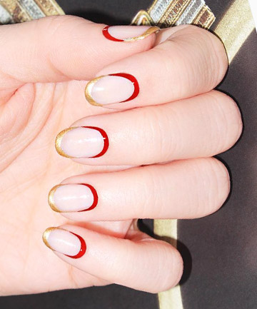 Red and Gold French Tips