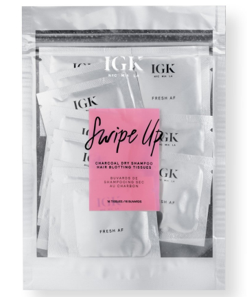 IGK Swipe Up Black Charcoal Dry Shampoo Hair Blotting Tissues, $18