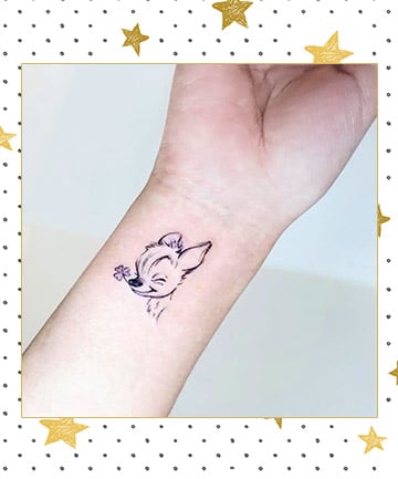Bambi With a Clover Tattoo