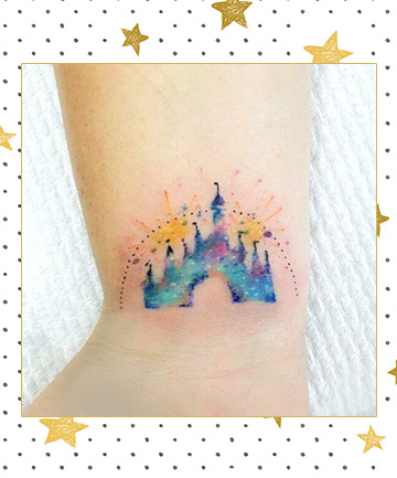 Cinderella's Castle Watercolor Tattoo