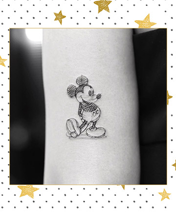 Sketched Mickey Tattoo