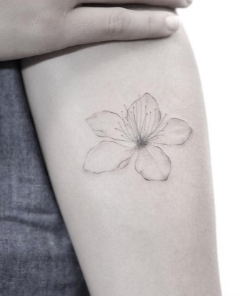Fine Line Tattoo Flower 