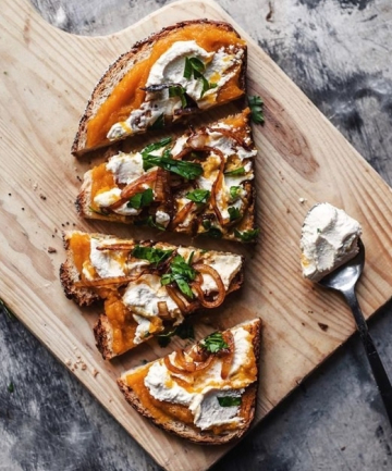Butternut Squash Butter, Caramelized Onions and Almond Ricotta