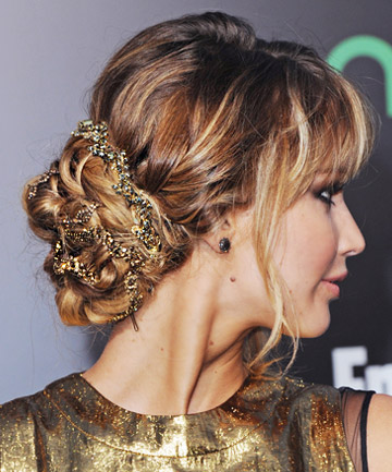 Jennifer Lawrence Hair Style No. 8: Embellished Bun