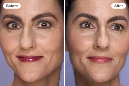 Erase 10 years: Balance color with neutrals on your face