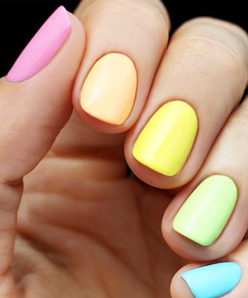 Rainbow Nails: A Solid Look