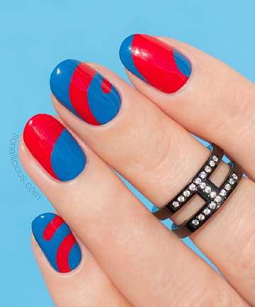 Graphic Blue and Red