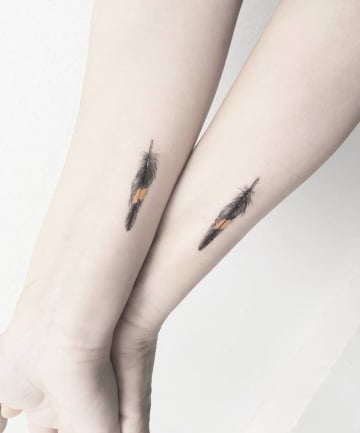 BFF Tattoos: Feathers