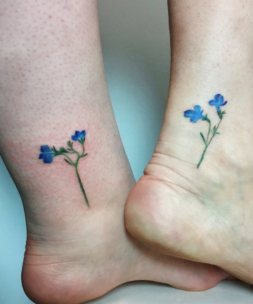BFF Tattoos: Blue Blooms