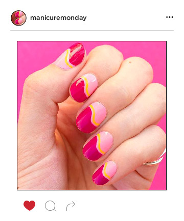 Mani of the Week: Punchy Pink Waves