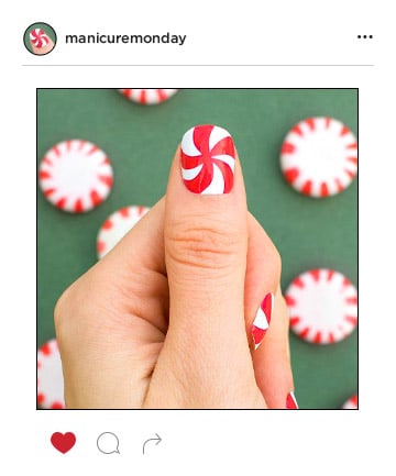 Mani of the Week: Christmassy Candy Canes