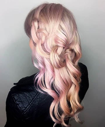 Swirly Pink and Peach Hair