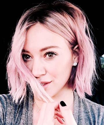 Hilary Duff's Choppy Pink Bob
