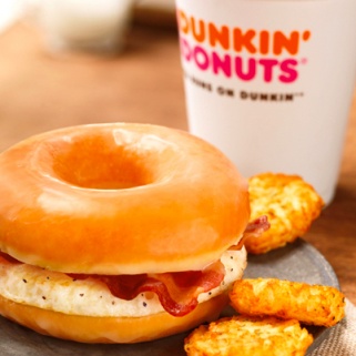Dunkin Donuts' New Bacon, Egg, and Doughnut Sammy is The Healthiest Breakfast They Offer