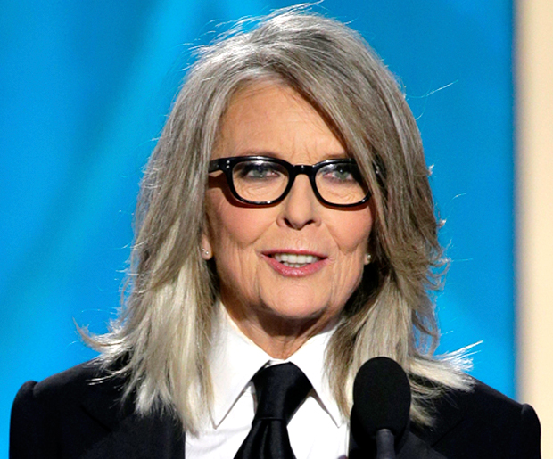 Diane Keaton Accepts on Woody&#39;s Behalf ... - diane-keaton-golden-post2