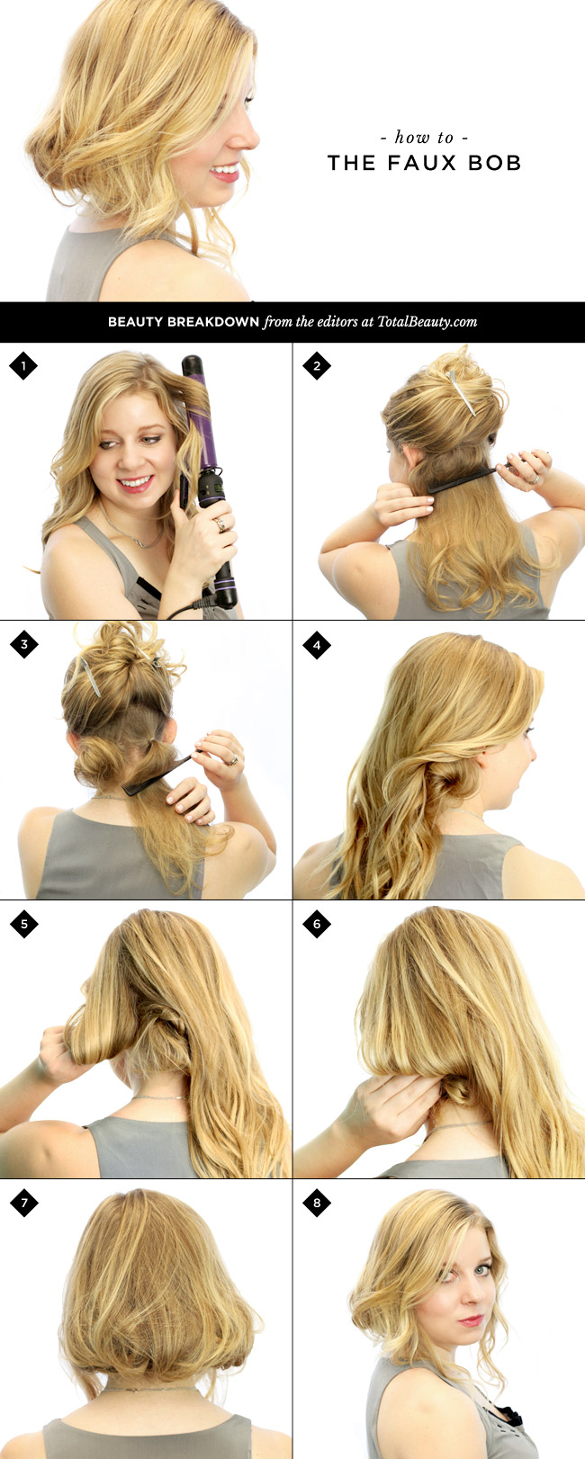 Step By Step Hairstyles For Short Hair Style in eight easy steps.