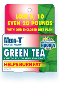 Mega-T Green Tea Dietary Supplement With Hoodia