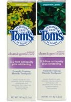 Tom's of Maine Natural Clean & Gentle Care SLS-Free Anticavity plus Whitening Fluoride Toothpaste