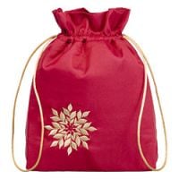 The Body Shop Red Satin Drawstring Bag