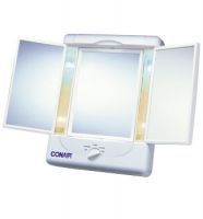 Conair Illumina Collection Two-Sided Lighted Make-Up Mirror With 3 Panels and 4 Light Settings