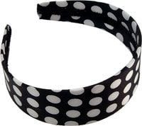 Karina Black and White Polka Dot Fabric Headband