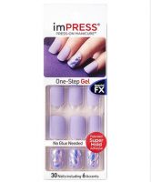 Impress Special FX Lilac Matte Gel Nails with Shattered Glass Accents