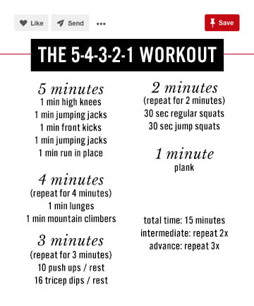 The 5 4 3 2 1 Workout 4 Pinterest Workouts That Kicked My Lazy