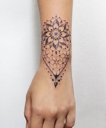 Pin by Nicole Russell on Mandala Tattoo Ideas | Flower wrist tattoos, Lotus tattoo  wrist, Wrist tattoos