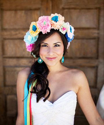 mexican girl with flowers in her hair