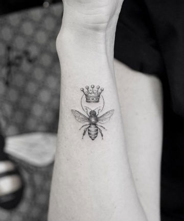 Queen Bee Crown Tattoo