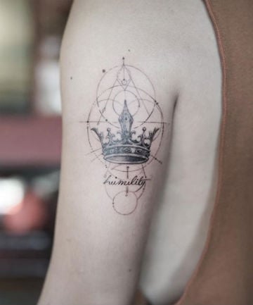 Geometric Crown Tattoo, 19 Crown Tattoos That Prove Your Queen Status -  (Page 16)