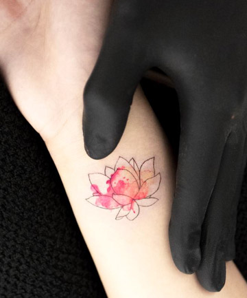 Tattoo uploaded by JenTheRipper • Lotus tattoo by Alberto Cuerva  #AlbertoCuerva #graphic #watercolor #lotus • Tattoodo