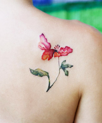 floral line art birth month floral custom tattoo design — Emily Anne Art  Studio