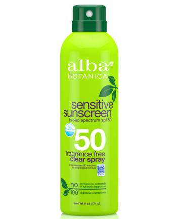 Alba Botanica Sensitive Sunscreen Fragrance Free Clear Spray SPF 50, $9.68