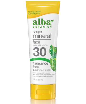 Alba Botanica Sheer Mineral Sunscreen Face SPF 30, $11.34