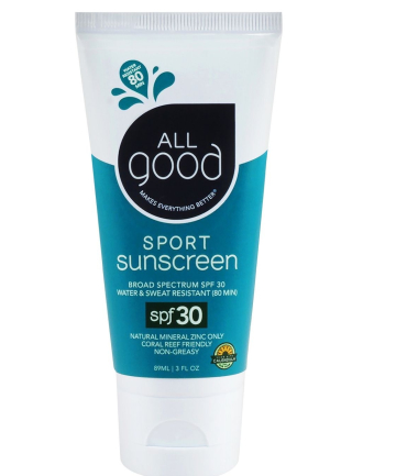 All Good SPF 30 Sport Sunscreen Lotion Water Resistant, $12.89