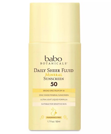 Babo Botanicals Daily Sheer Fluid Mineral Sunscreen SPF 50, $19.99