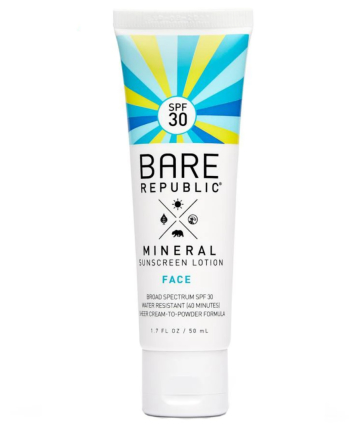 Bare Republic Mineral SPF 30 Face Sunscreen Lotion Untinted, $14.99