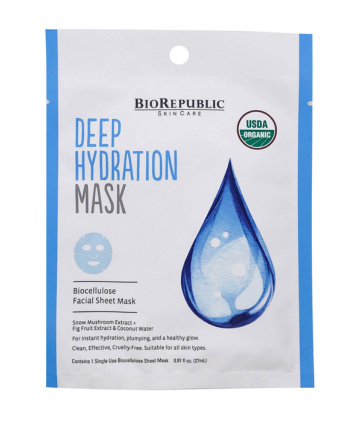 BioRepublic Deep Hydration Organic Facial Sheet Mask, $7.98