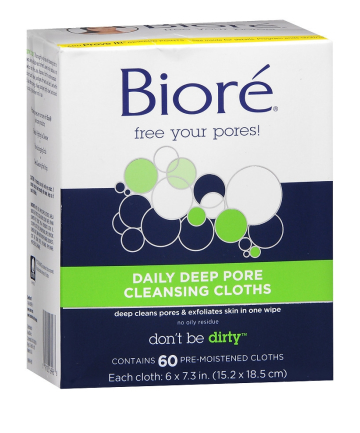 For Deep Cleaning: Biore Daily Deep Pore Cleansing Cloths, $7.99 for 60