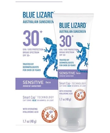 Blue Lizard Sensitive Face Mineral Sunscreen SPF 30+, $16.99