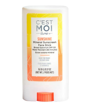 C'est Moi Sunshine Mineral Sunscreen Face Stick Broad Spectrum SPF 50, $17.99