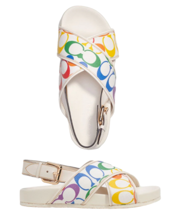 Bonus Product: Coach Adora Sandal In Rainbow Signature Canvas, $129