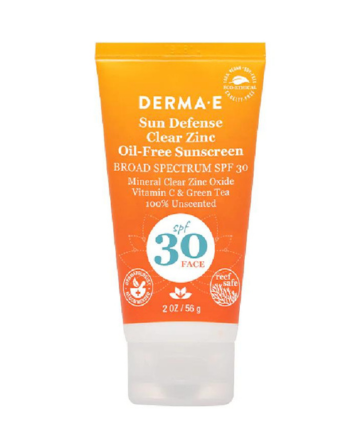 Derma E Sun Defense Clear Zinc Mineral Oil-Free Sunscreen SPF 30 Face, $20.85